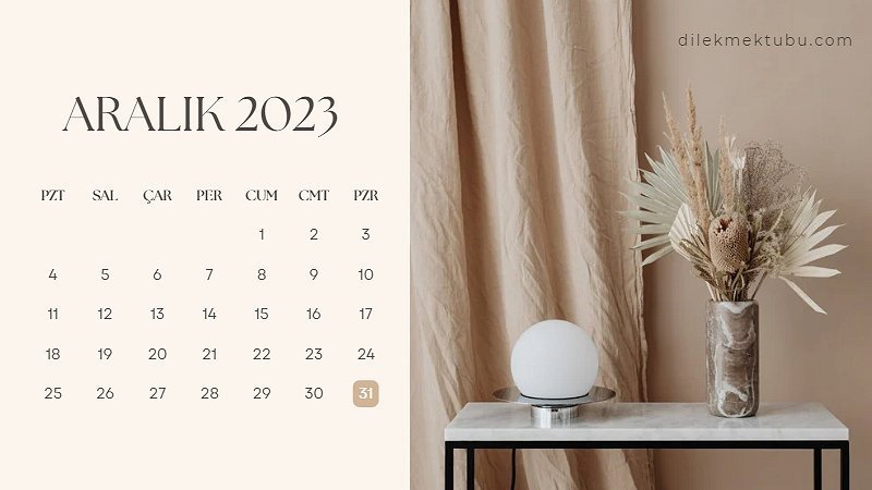 Aralık 2023 Takvimi