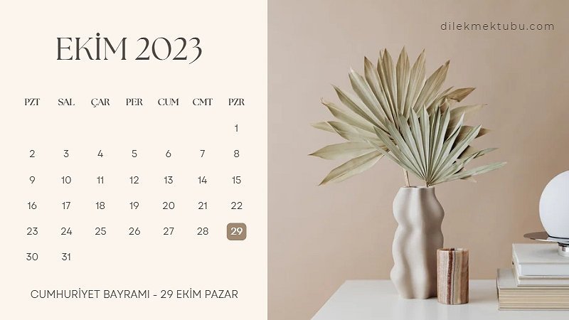 Ekim 2023 Takvimi