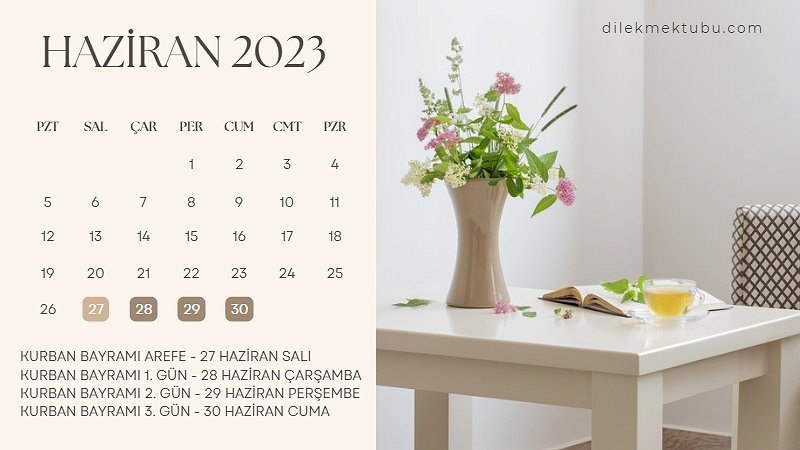 Haziran 2023 Takvimi