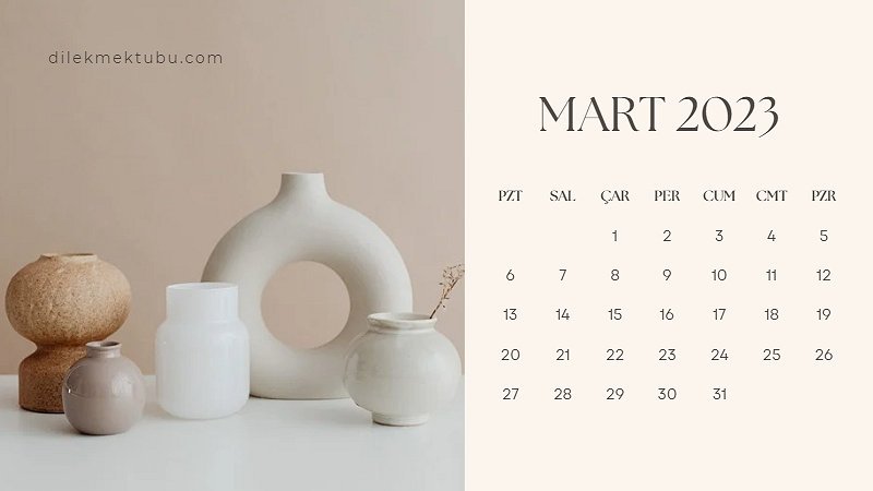 Mart 2023 Takvimi