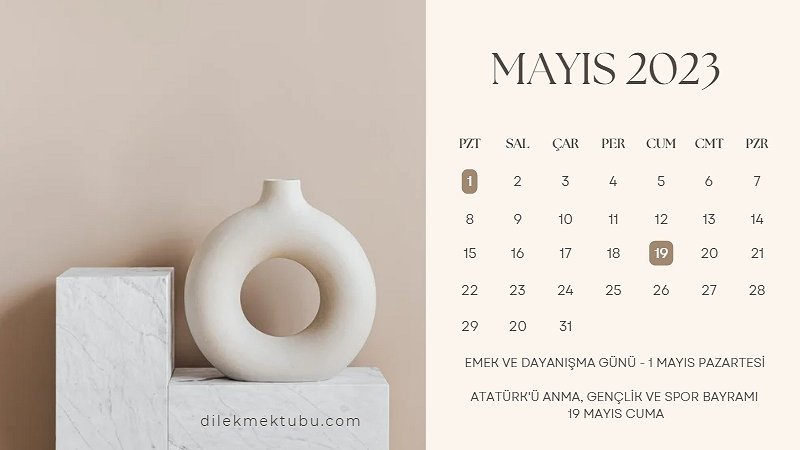 Mayıs 2023 Takvimi